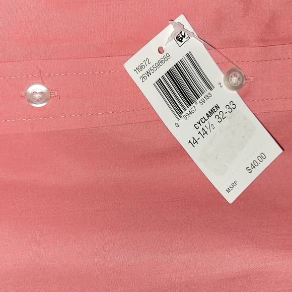 Arrow USA 1851 Cyclamen Regular Fit Long Sleeve Dress Shirt Small 14-14.5 32/33 - Picture 16 of 16